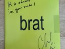 SIGNED COVER & HANDWRITTEN LYRICS Charli XCX Brat Clear & Pink Splatter Vinyl LP