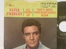 ELVIS PRESLEY ALL SHOOK UP THAT’S WHEN YOUR HEARTACHES 45 PICTURE SLEEVE GOLD