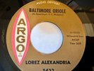 LOREZ ALEXANDRIA- BALTIMORE ORIOLE /MOTHER EARTH 45 RARE SOUL FUNK JAZZ ARGO NM