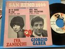 Ep 45T.   Iva Zanicchi + Giogio Gaber. B 70969      San Remo 1966