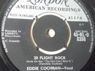 Eddie Cochran 20 FLIGHT ROCK / DARK LONELY STREET VG- LONDON VINYL 45