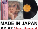 Johnny Hallyday Sylvie Vartan 33 Tours vinyle japon SX 63 OBI Japon Variante 1
