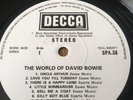 David Bowie The World Of David Bowie Decca White Label EXPORT SPA58 Deram Rare