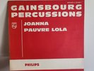 RARE JAZZ POP SP 7 INCH SERGE GAINSBOURG PERCUSSIONS JOANNA OG FR PHILIPS PROMO