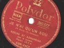 ROCHE & AZNAVOUR / Tant de monnaie - Je n'ai qu'un sou / 78 t POLYDOR 560.077