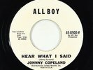Blues R&B 45 - Johnny Copeland - Hear What I Said - All Boy - VG++