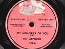 THE HARPTONES My Memories Of You / Just For Laughs BRUCE 102 VG+ 78 10