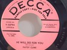 Patsy Cline - He Will Do For You/Dear God 45 Decca/US promo