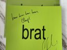 Charli XCX - BRAT Clear Pink Splattered VINYL LP + SIGNED PERSONALISED ART CARD
