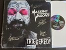 MASSIVE WAGONS TRIGGERED BAND SIGNED WHITE VINYL ,RED EYE LP W ALT BACK COVER