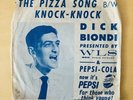 Dick Biondi The Pizza Song 1961 Rare WLS Pepsi Cola Advertising Sleeve Chicago