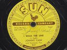 JOHNNY CASH Get Rhythm / I Walk The Line SUN 241 VG- 78 10