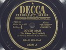 BILLIE HOLIDAY Lover Man / That Ole Devil Box Set Disc DECCA 23391 VG+ 78 10