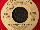 BOB DYLAN 45RPM POSITIVELY 4TH STREET RARE 1965 RED VINYL WHITE LABEL PROMO
