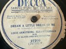 PROMO Decca 78 RPM Louis Armstrong Ella Fitzgerald - Dream A Little Dream 27209