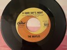 BEATLES 45.  Canada 1964.  A HARD DAYS NIGHT.   Capitol Swirl 5222.  Mono.  EX.