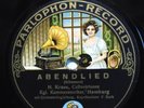 78 RPM RECORD RARE EARLY GERMAN PARLOPHONE PICTURE LABEL H.KRUSE ABENDLIED E-/E