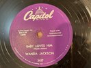 Rockabilly 78 Rpm Wanda Jackson Capitol 3637 Baby Loves Him/cryin Thru The Night