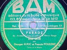 Erik Satie by Georges Auric and Francis Poulenc 78 RPM DISC 12