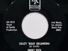 JIMMY REED: Crazy 'Bout Oklahoma+Cousin Peaches 1967 Blues Funk 45 EXODUS #1012