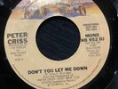 Peter Criss Don't You Let Me Down 45 Promo Mono Stereo NB 952 DJ NM  KISS 1978