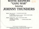 JOHNNY THUNDERS & WAYNE KRAMER Gang War SINGLE Zodiak RED VINYL MC5 NY DOLLS