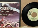 EX/EX • Queen “It's Late / Sheer Heart Attack” 45 Elektra E-45478 Picture Sleeve