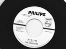 GARAGE SURF INSTRO bw/ VOCAL 45 -INVADERS - CAT'S EYES - HEAR-1964 PROMO PHILIPS