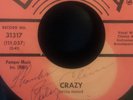 Patsy Cline Autograph Record. Pink Label Promo. Crazy 45 RPM Willie Nelson Song
