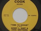 Blues R&B Soul KENNY L. HART & THE COOK BROTHERS Time To Boogie COOK 45 HEAR