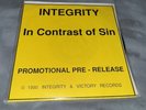 Integrity in Contrast Of Sin 7” PROMO Sleeve Yellow  Cold World Gloss Psywarfare