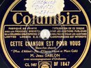 Jean Sablon, Joseph & Django Reinhardt, Grappelly 78 tours rpm COLUMBIA DF 1847