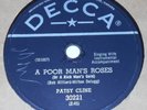 Decca 30221 Patsy Cline A Poor Man's Roses / Walkin' After Midnight 78 RPM E+ E+