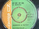 DERRICK & PATSY-HEY BOY HEY GIRL/MUSIC IS THE FOOD OF LOVE-OG UK NU BEAT 45-CLIP