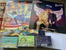 ELTON JOHN SIGNED CARD SPOTIFY WHO BELIEVES IN ANGELS? BLUE SPLATTER 3 CASSETTES