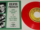 ELVIS PRESLEY on SUN RED VINYL MINT Baby Let's Play House USA 45 Picture sleeve