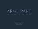 Arvo Pärt Arvo Pärt: Spiegel Im Spiegel (Vinyl) 12