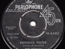 Beatles: TYPO/misprint -Paperback Writer/Rain -Parlophone (India) 45-R.5452 MONO