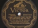 Roger Wolfe Kahn I Can't Believe That You're In Love With Me Victor 20573 NM 78