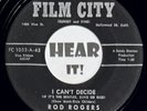 Rare Song Poem Rocker The Beatles Ricky Nelson 45 ROD ROGERS I Can't FILM CITY