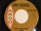 R&B Soul 45 DON AND BOB Good Morning, Little Schoolgirl ARGO promo HEAR f