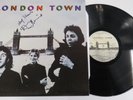 SIGNED DENNY LAINE WINGS LONDON TOWN 1978 LP CAPITOL RECORDS SW-11777 W/ POSTER
