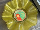 Record Bowl - Upcycled & Repurposed YELLOW Bowl - Bob Marley Natty Dread