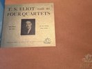 T.S. ELIOT READS HIS FOUR QUARTETS 12 INCH VINYL RECORD ANGEL / MINT CONDITION