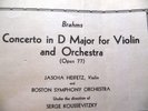 1939 Jascha Heifetz BRAHMS Violin CONCERTO D Major Koussevitzky Boston VIC M-581