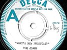 TOM JONES What's New Pussycat? DEMO/TEST PRESSING Decca F 12263 EX 1965