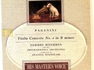 Menuhin Paganini Violin Concerto No 2 B Minor HMV BLP1018 8N/7N UK 10 Inch EX