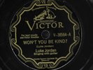 LUKE JORDAN: won't you be kind / my gal's done quit me VICTOR Single 78 RPM