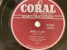 RARE 78 RPM: BUDDY HOLLY WORDS OF LOVE/MAILMAN 1957 CANADA PRESSING E-