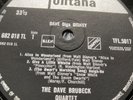 DAVE BRUBECK QUARTET NM ORIGINAL’57 “ DAVE DIGS DISNEY” FONTANA  JAZZ LP TFL5017
